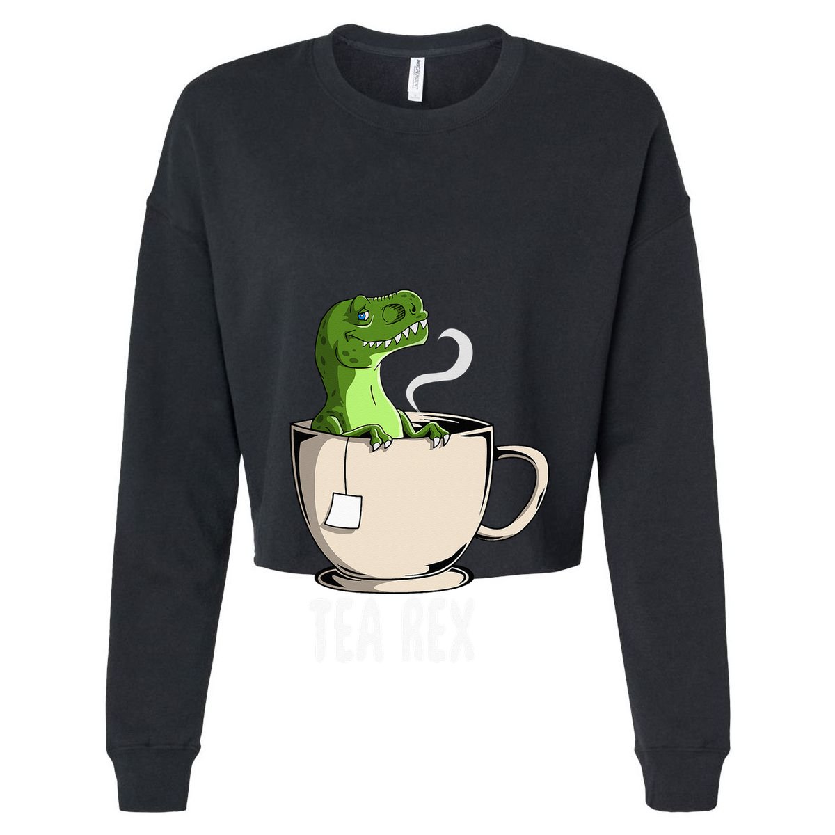 Tea Rex Funny T Rex Dinosaur Joke Pun Tyrannosaurus Women's Crop Top Tee
