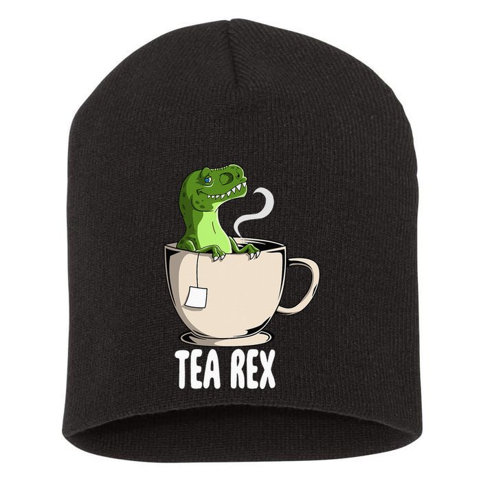 Tea Rex Funny T Rex Dinosaur Joke Pun Tyrannosaurus Short Acrylic Beanie