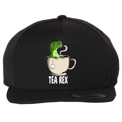Tea Rex Funny T Rex Dinosaur Joke Pun Tyrannosaurus Wool Snapback Cap