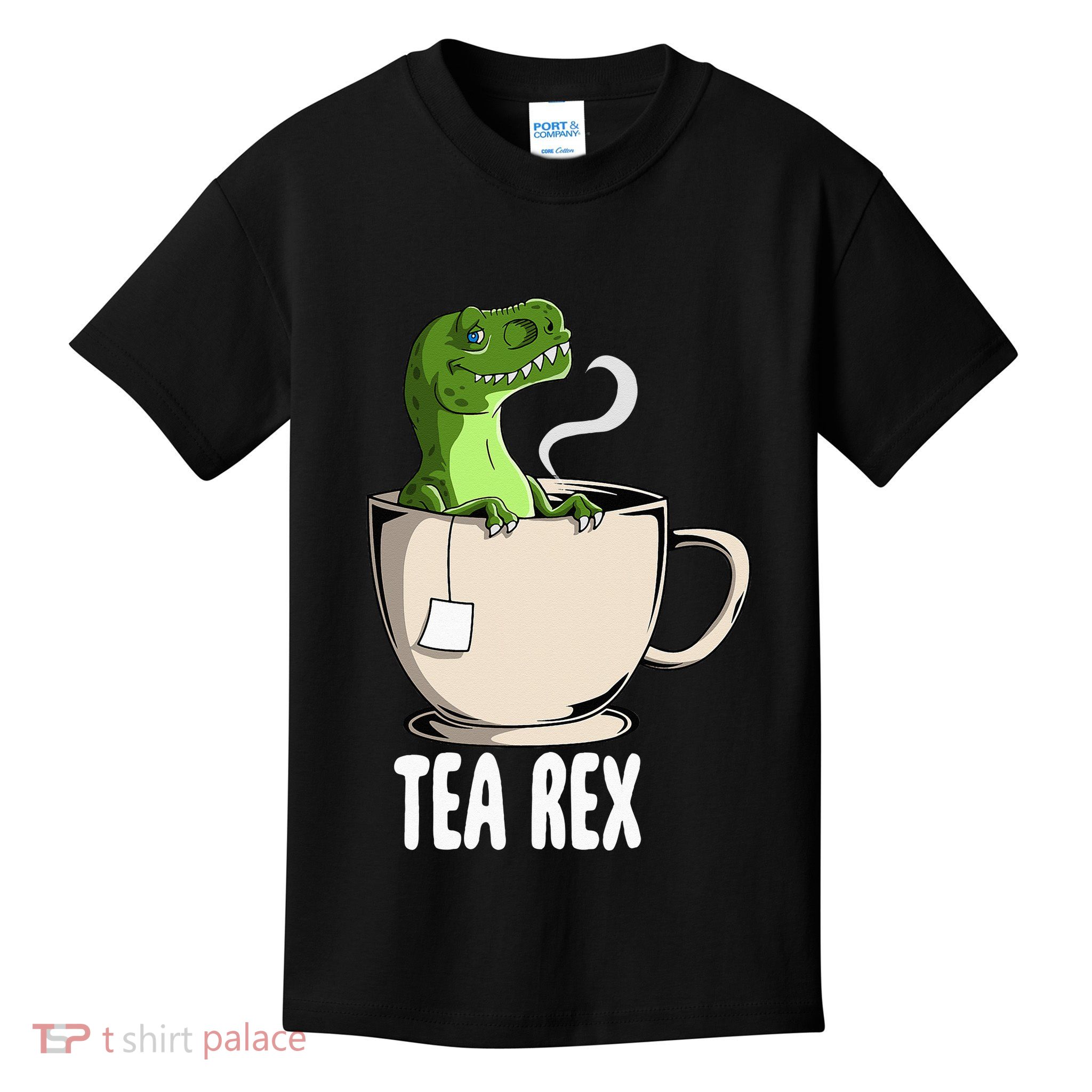 Tea Rex Funny T Rex Dinosaur Joke Pun Tyrannosaurus Kids T-Shirt