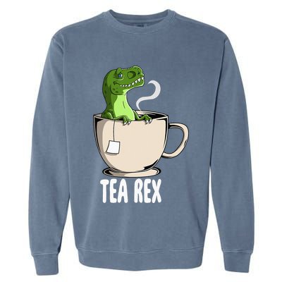 Tea Rex Funny T Rex Dinosaur Joke Pun Tyrannosaurus Garment-Dyed Sweatshirt