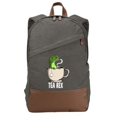 Tea Rex Funny T Rex Dinosaur Joke Pun Tyrannosaurus Cotton Canvas Backpack