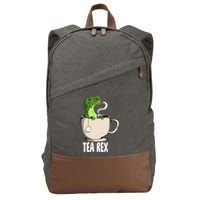 Tea Rex Funny T Rex Dinosaur Joke Pun Tyrannosaurus Cotton Canvas Backpack