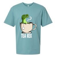 Tea Rex Funny T Rex Dinosaur Joke Pun Tyrannosaurus Sueded Cloud Jersey T-Shirt