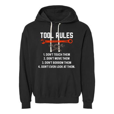 Tool Rules Funny Meme Mechanic Auto Repair Garment-Dyed Fleece Hoodie