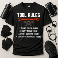 Tool Rules Funny Meme Mechanic Auto Repair Performance Shirt