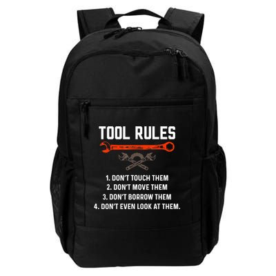 Tool Rules Funny Meme Mechanic Auto Repair Daily Commute Backpack
