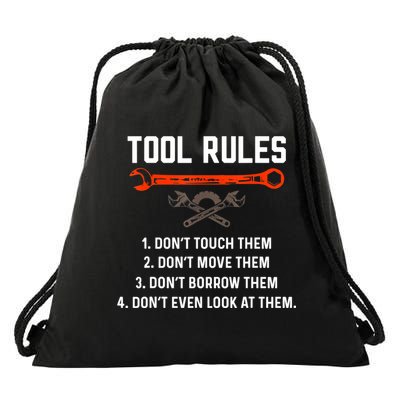 Tool Rules Funny Meme Mechanic Auto Repair Drawstring Bag