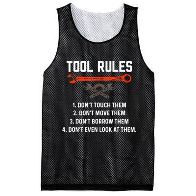 Tool Rules Funny Meme Mechanic Auto Repair Mesh Reversible Basketball Jersey Tank