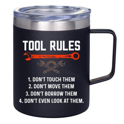 Tool Rules Funny Meme Mechanic Auto Repair 12oz Stainless Steel Coffee Mug