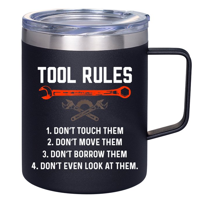 Tool Rules Funny Meme Mechanic Auto Repair 12oz Stainless Steel Coffee Mug
