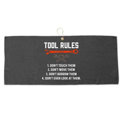 Tool Rules Funny Meme Mechanic Auto Repair Large Microfiber Waffle Golf Towel