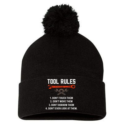 Tool Rules Funny Meme Mechanic Auto Repair Pom Pom 12in Knit Beanie