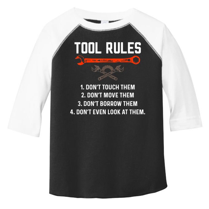 Tool Rules Funny Meme Mechanic Auto Repair Toddler Fine Jersey T-Shirt