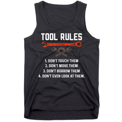Tool Rules Funny Meme Mechanic Auto Repair Tank Top