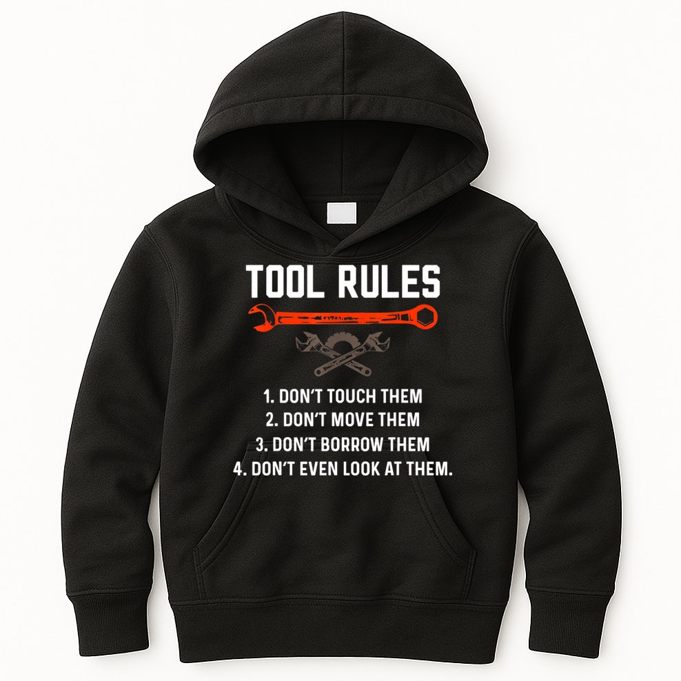 Tool Rules Funny Meme Mechanic Auto Repair Kids Hoodie