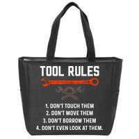 Tool Rules Funny Meme Mechanic Auto Repair Zip Tote Bag