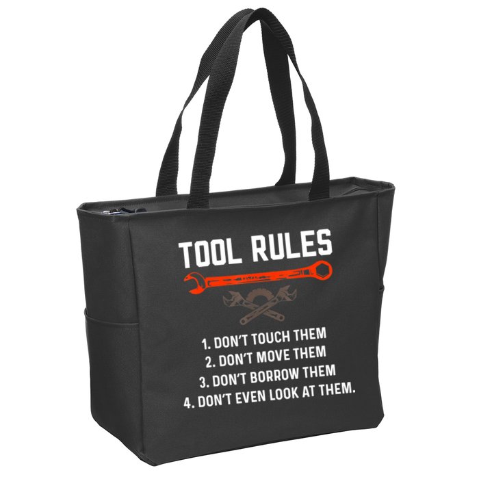 Tool Rules Funny Meme Mechanic Auto Repair Zip Tote Bag