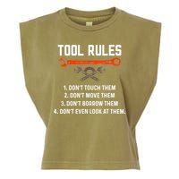 Tool Rules Funny Meme Mechanic Auto Repair Garment-Dyed Women's Muscle Tee