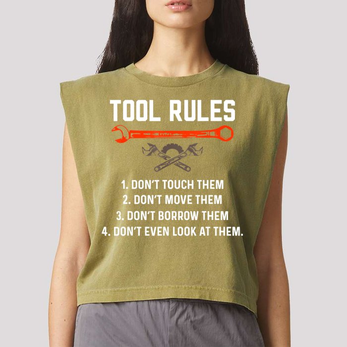 Tool Rules Funny Meme Mechanic Auto Repair Garment-Dyed Women's Muscle Tee