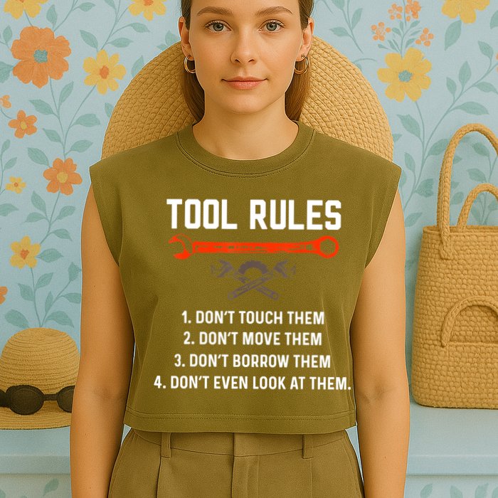 Tool Rules Funny Meme Mechanic Auto Repair Garment-Dyed Women's Muscle Tee