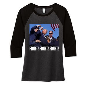 Trump Rally Fight Trump Rally Fight! Fight! Fight! Women's Tri-Blend 3/4-Sleeve Raglan Shirt