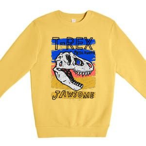 T Rex Fossil Hunter Jawsome Premium Crewneck Sweatshirt