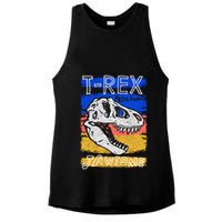 T Rex Fossil Hunter Jawsome Ladies PosiCharge Tri-Blend Wicking Tank