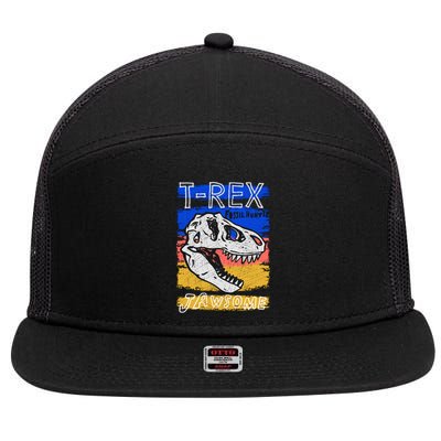 T Rex Fossil Hunter Jawsome 7 Panel Mesh Trucker Snapback Hat