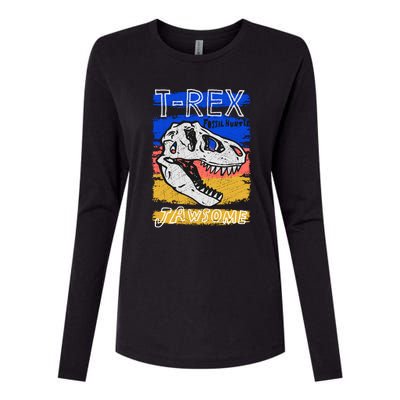 T Rex Fossil Hunter Jawsome Womens Cotton Relaxed Long Sleeve T-Shirt