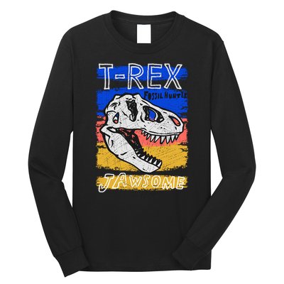 T Rex Fossil Hunter Jawsome Long Sleeve Shirt