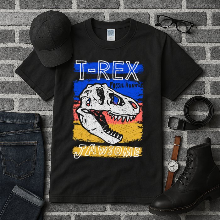 T Rex Fossil Hunter Jawsome Tall T-Shirt