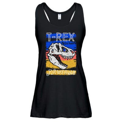 T Rex Fossil Hunter Jawsome Ladies Essential Flowy Tank