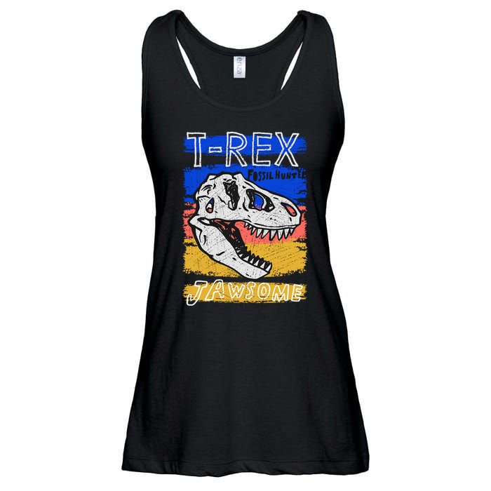 T Rex Fossil Hunter Jawsome Ladies Essential Flowy Tank