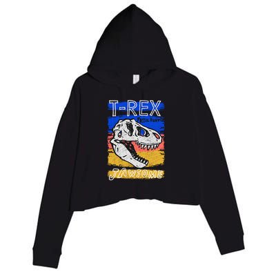 T Rex Fossil Hunter Jawsome Crop Fleece Hoodie