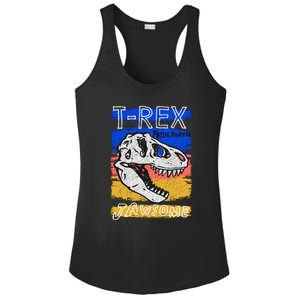 T Rex Fossil Hunter Jawsome Ladies PosiCharge Competitor Racerback Tank