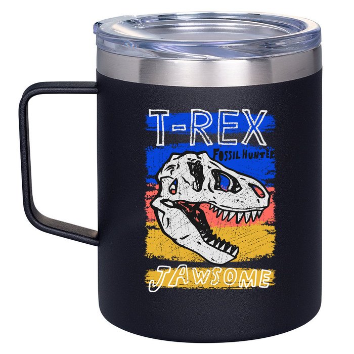 T Rex Fossil Hunter Jawsome 12oz Stainless Steel Coffee Mug