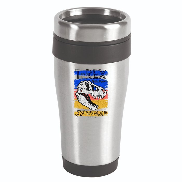 T Rex Fossil Hunter Jawsome 16oz Travel Tumbler