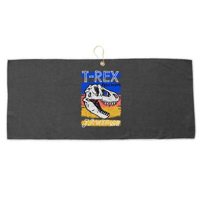 T Rex Fossil Hunter Jawsome Large Microfiber Waffle Golf Towel