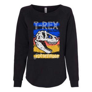 T Rex Fossil Hunter Jawsome Womens California Wash Sweatshirt