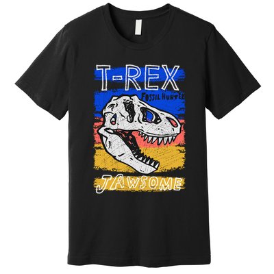 T Rex Fossil Hunter Jawsome Premium T-Shirt