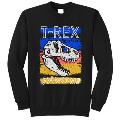 T Rex Fossil Hunter Jawsome Tall Sweatshirt