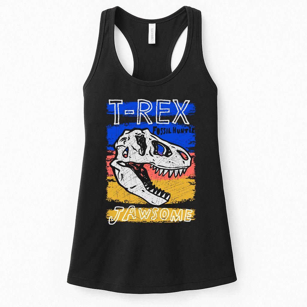 T Rex Fossil Hunter Jawsome Womens Tank Top