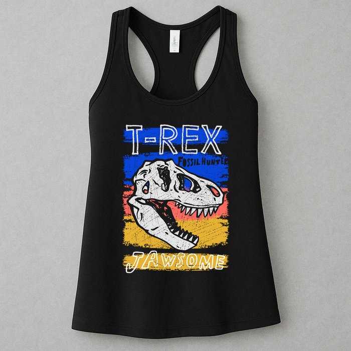 T Rex Fossil Hunter Jawsome Womens Tank Top