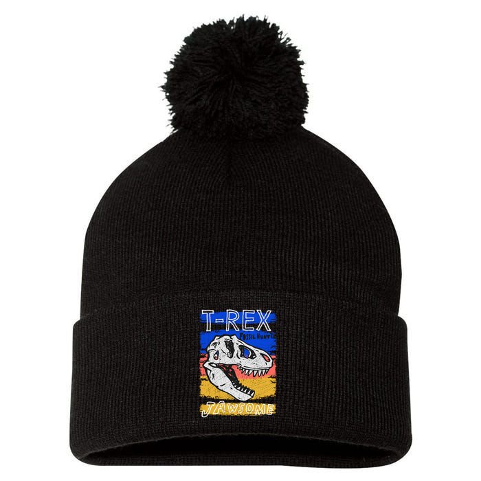 T Rex Fossil Hunter Jawsome Pom Pom 12in Knit Beanie