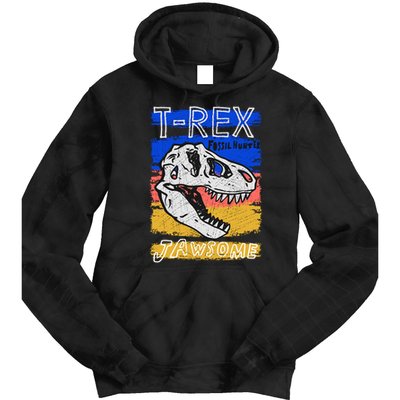 T Rex Fossil Hunter Jawsome Tie Dye Hoodie