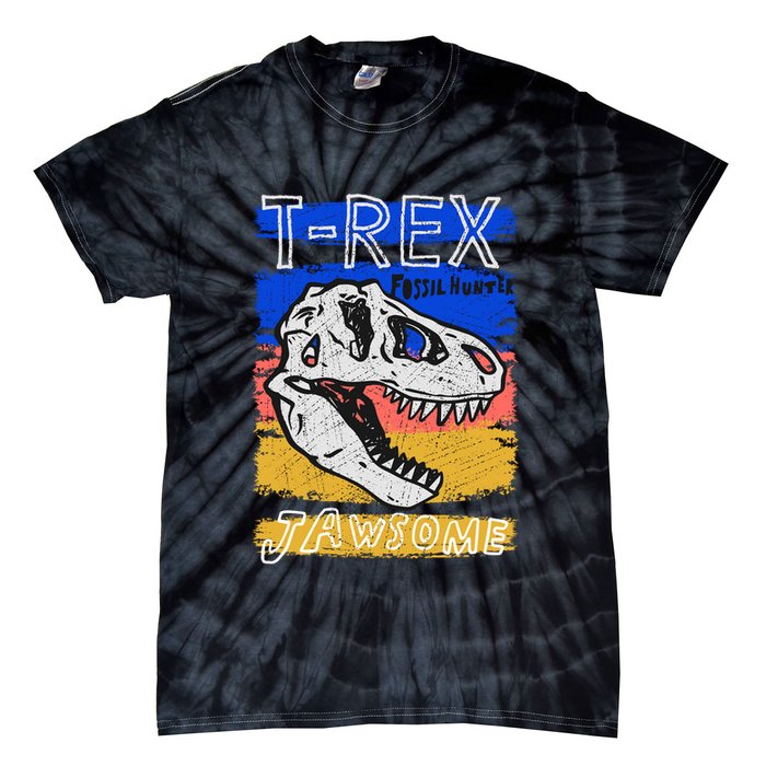 T Rex Fossil Hunter Jawsome Tie-Dye T-Shirt
