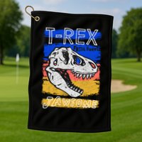T Rex Fossil Hunter Jawsome Golf Towel