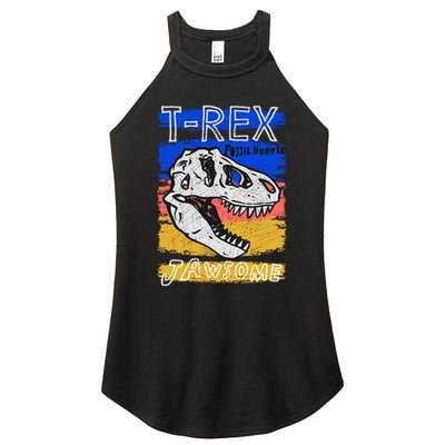 T Rex Fossil Hunter Jawsome Women's Perfect Tri Rocker Tank