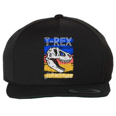 T Rex Fossil Hunter Jawsome Wool Snapback Cap